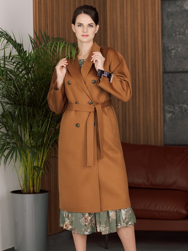 Пальто Delcorso Luxury 1105 Camel silk 1