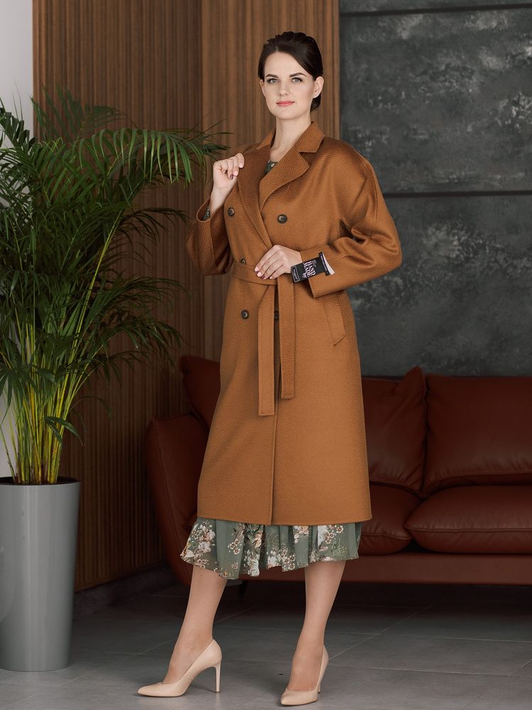 Пальто Delcorso Luxury 1105 Camel silk 3