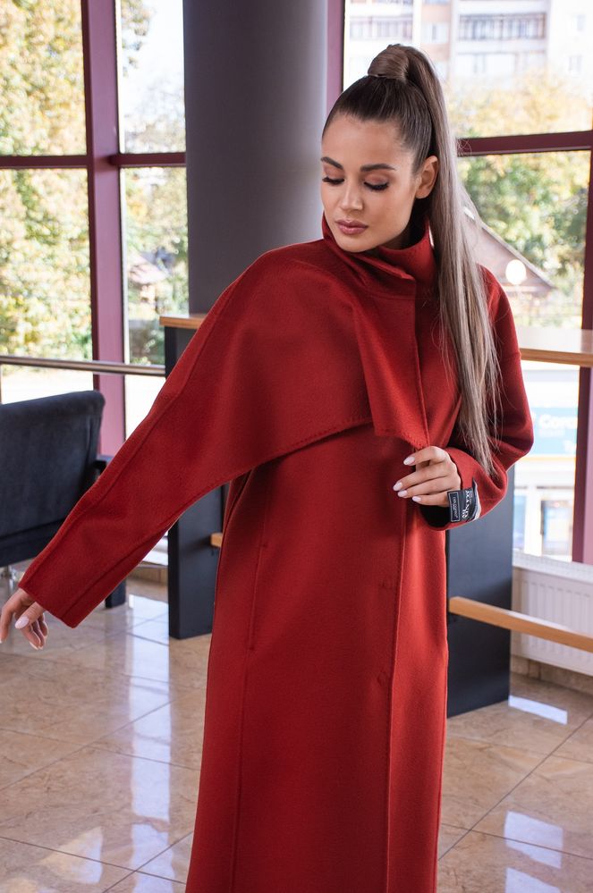 Пальто Delcorso Luxury 1078_DF, merino wool Red 5