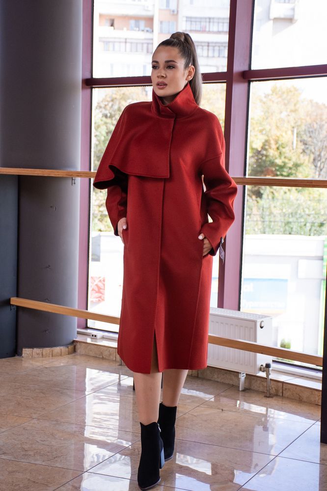 Пальто Delcorso Luxury 1078_DF, merino wool Red 4
