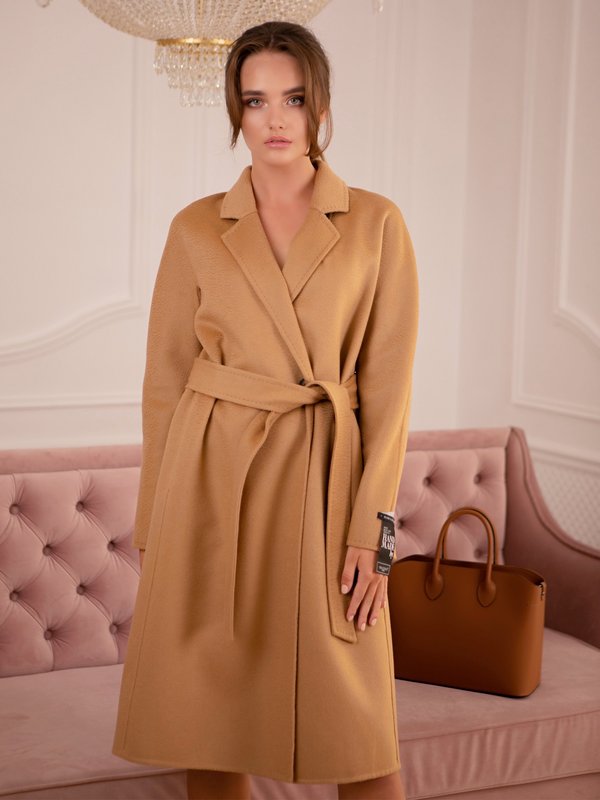 Пальто Delcorso Luxury 1060_DF Merino wool, Beige sil 1