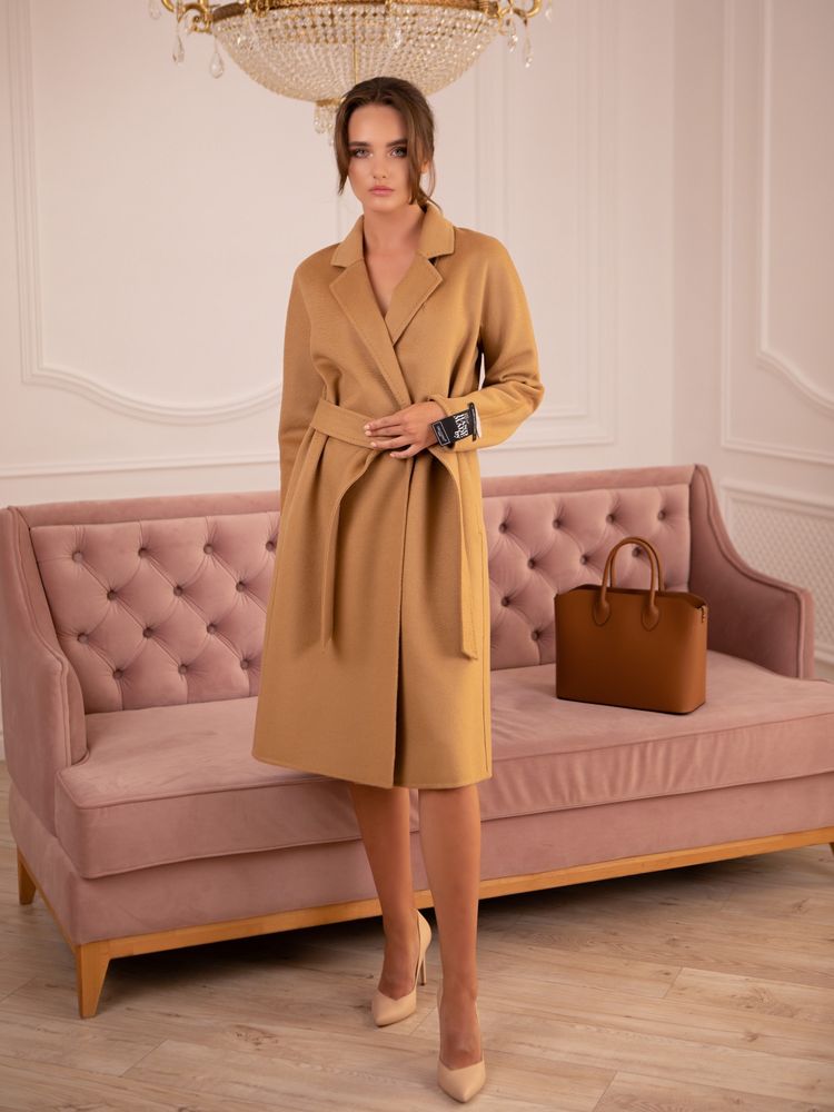Пальто Delcorso Luxury 1060_DF Merino wool, Beige sil 2