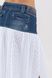 Спідниця MAXA 05572 білий+джинс 5 mini