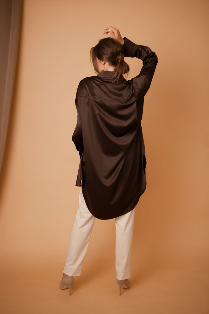 Рубашка Delcorso Luxury M-35 Silk, Chocolate 5