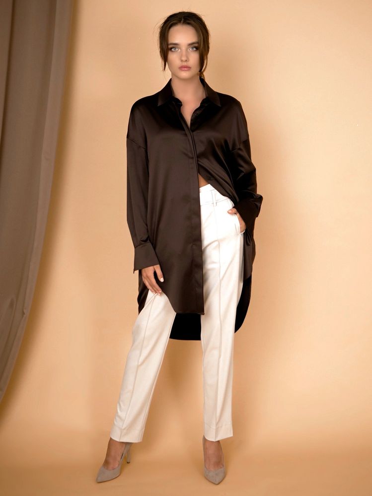 Рубашка Delcorso Luxury M-35 Silk, Chocolate 1