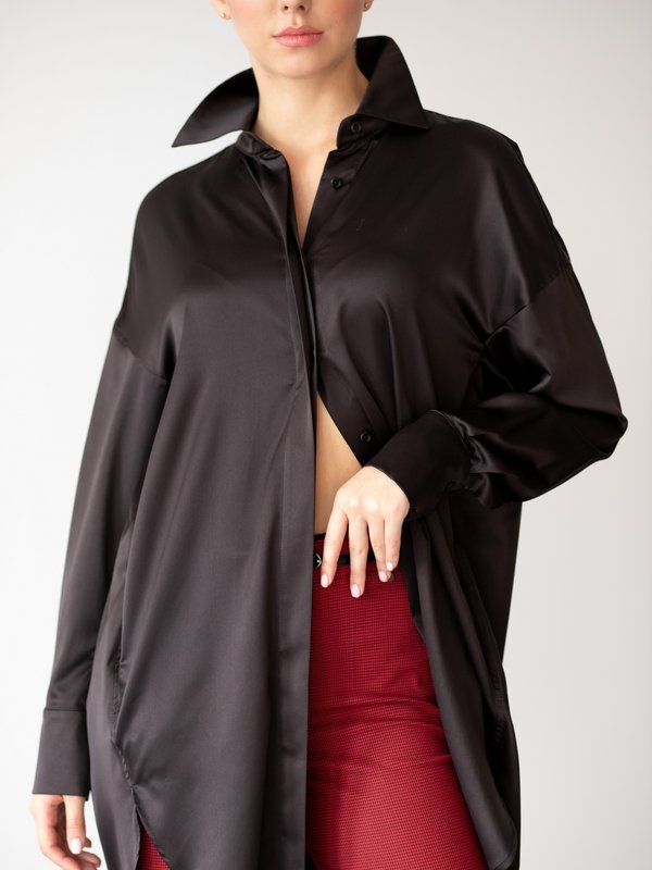 Рубашка Delcorso Luxury M-35 Silk Black 1