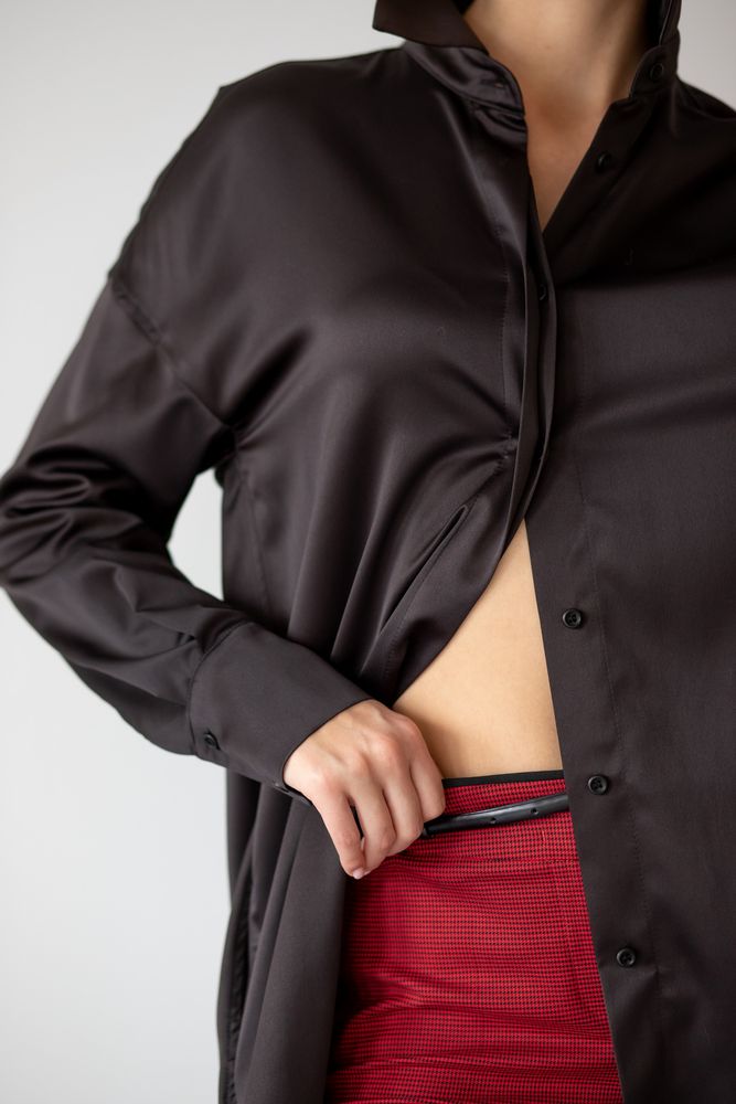 Рубашка Delcorso Luxury M-35 Silk Black 7