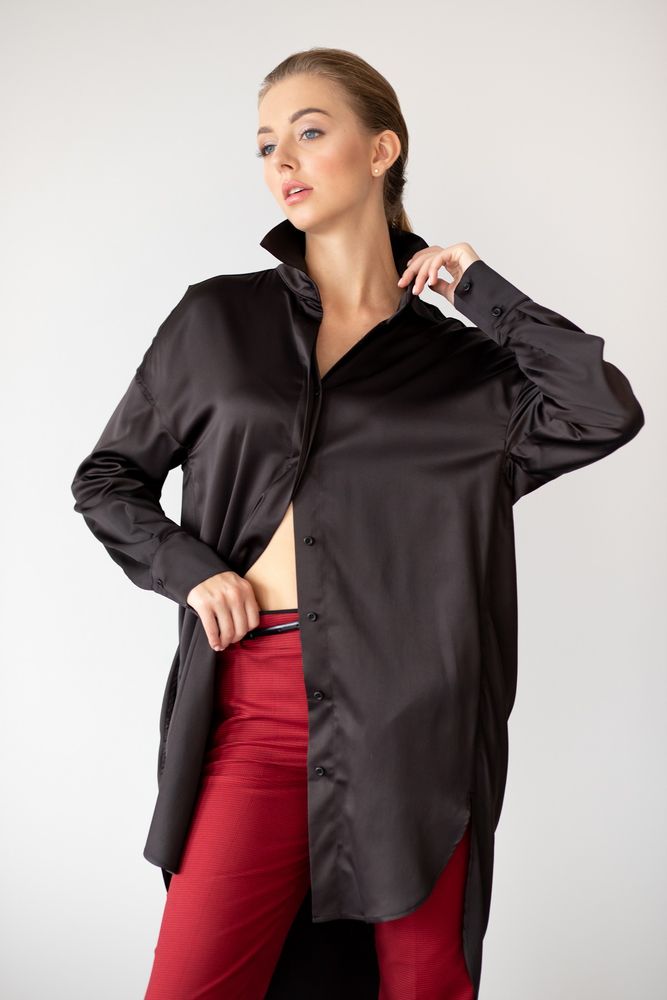 Рубашка Delcorso Luxury M-35 Silk Black 6