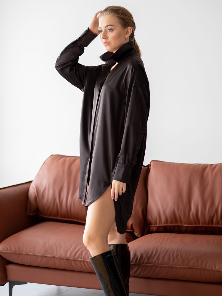 Рубашка Delcorso Luxury M-35 Silk Black 12