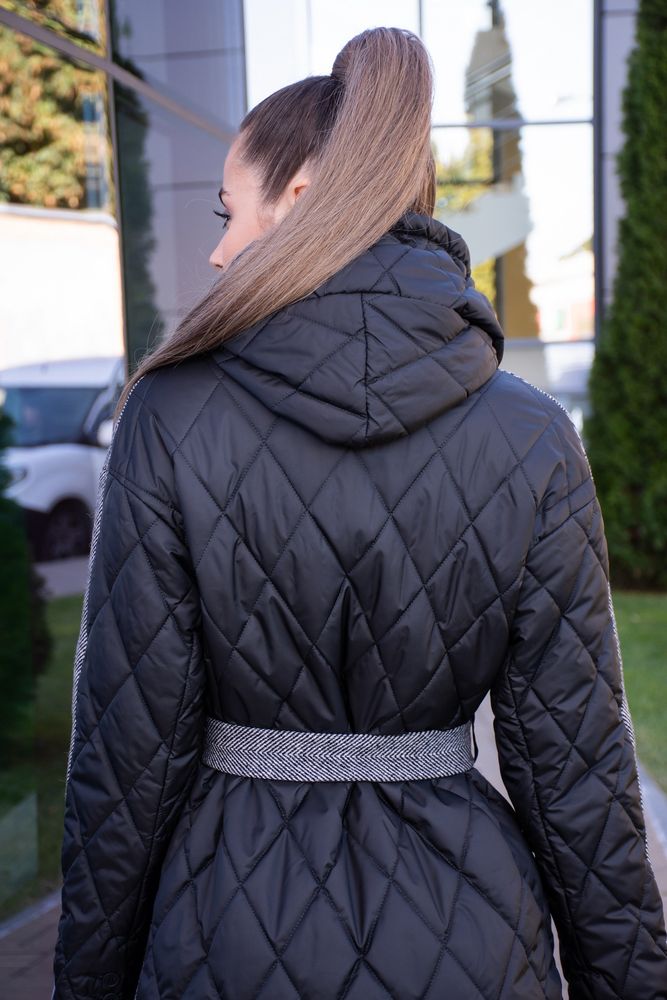 Пальто Delcorso Luxury 1055_Herringbone black/white 11