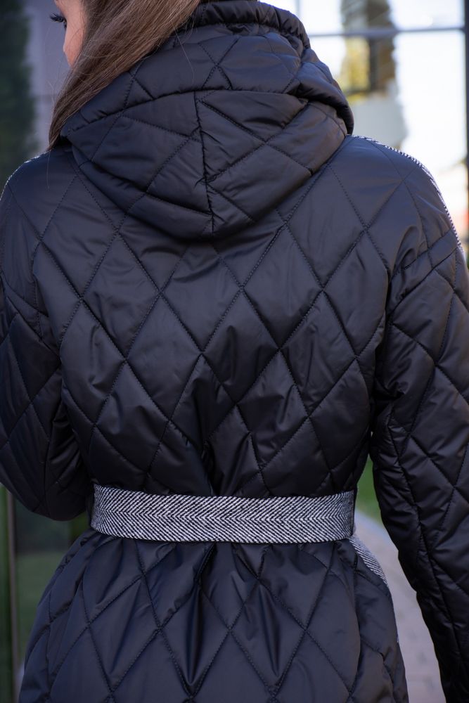 Пальто Delcorso Luxury 1055_Herringbone black/white 12