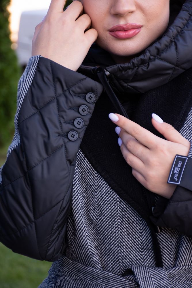 Пальто Delcorso Luxury 1055_Herringbone black/white 6