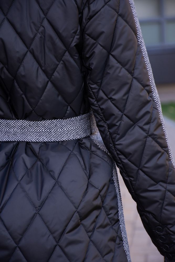 Пальто Delcorso Luxury 1055_Herringbone black/white 13