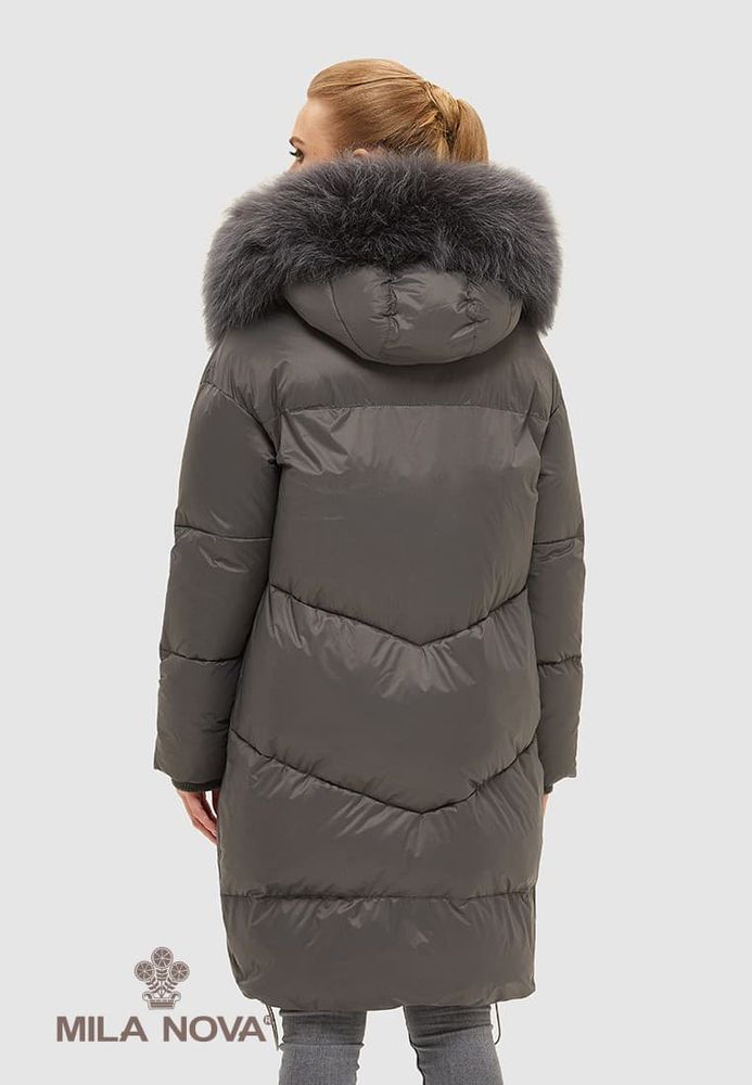Пальто Mila Nova K-117 тёмно-серый 4