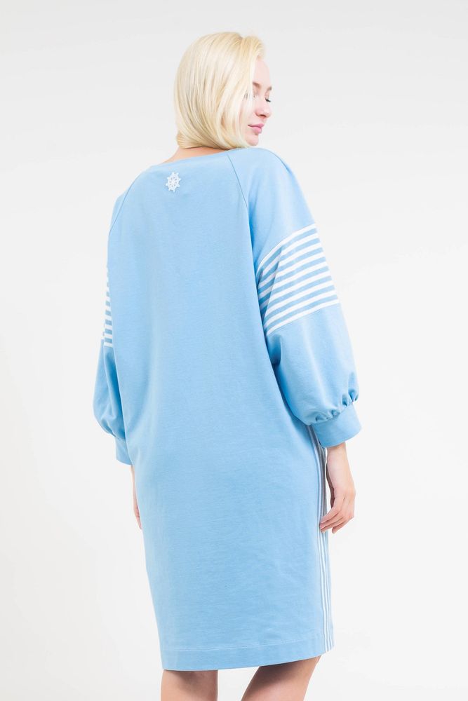 Платье MAXA 05556 голубой+белый 5