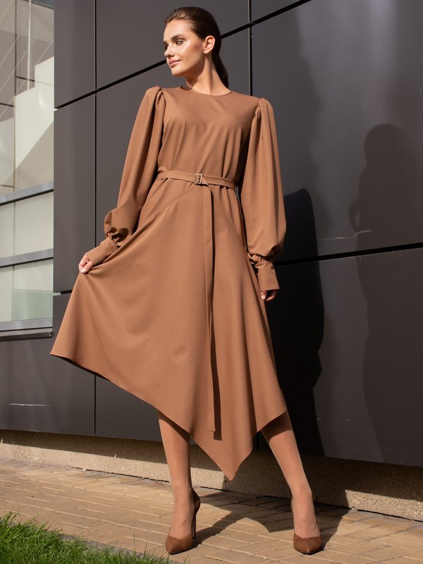 Платье Delcorso Luxury M-27_Tvill, Camel 1