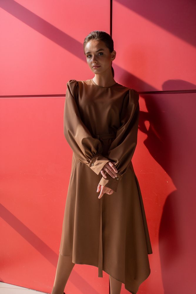Платье Delcorso Luxury M-27_Tvill, Camel 2