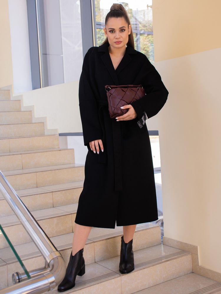 Пальто Delcorso Luxury 741_DF Merino wool Black 1